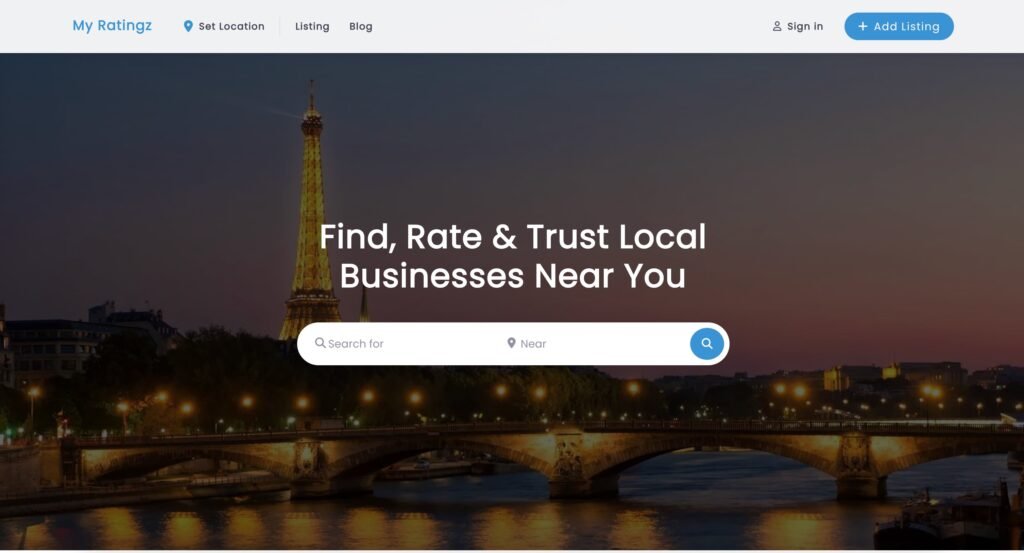 screenshot capture of myratingz home page